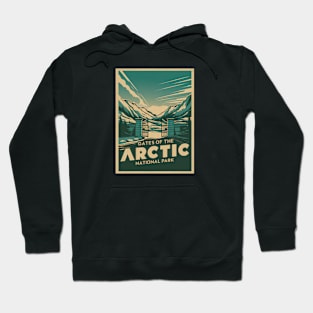 Gates of the Arctic National Park Retro Poster Hoodie